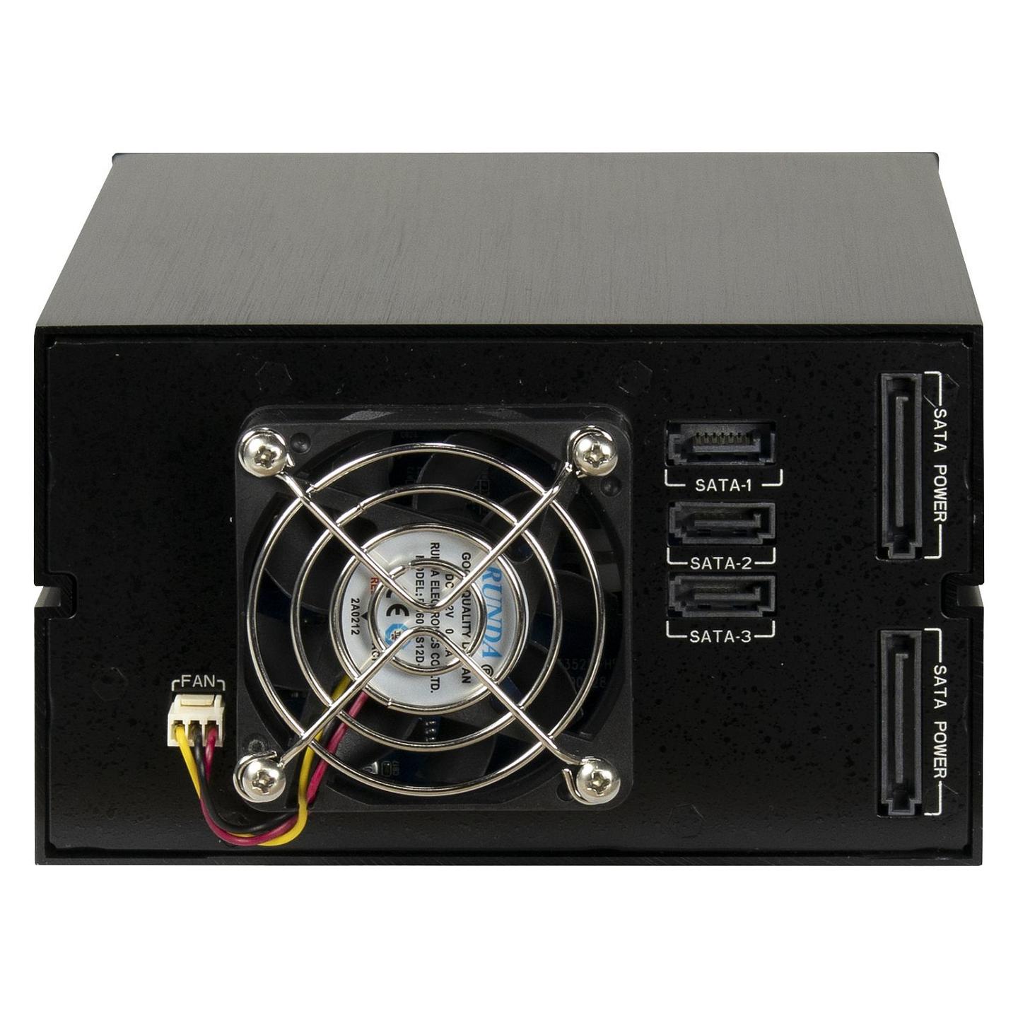 Këllëf për disqe Inter-Tech ST-3525, 2x 3.5" + 1x 2.5", SATA III, Hot-Swap, 2x 5.25" - Zezë - 3