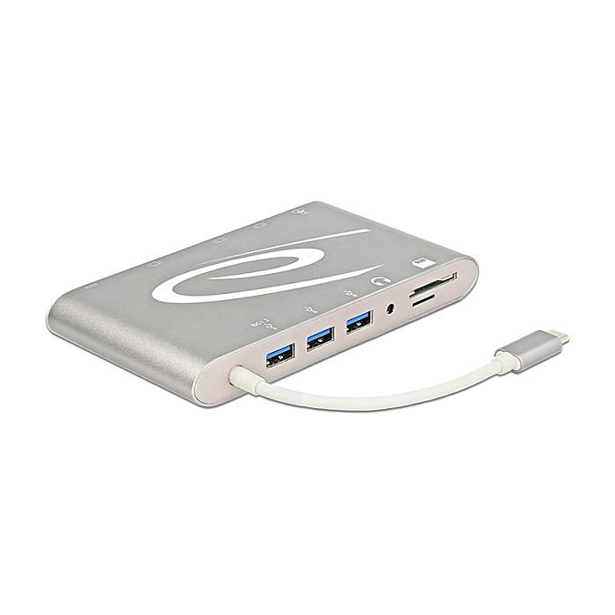 Docking Station DeLOCK 87298 / USB-C 3.1 / HDMI / Mini DisplayPort / VGA / 3x USB-A / Gigabit LAN / SD & microSD - Argjend