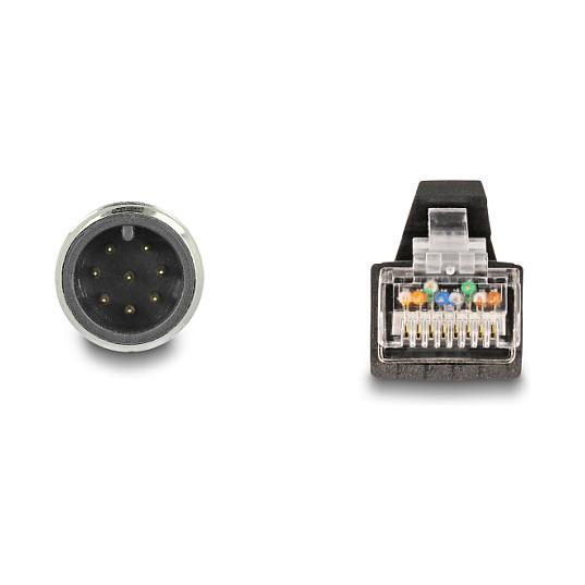 Kabllo për Rrjet DeLOCK 80421 / M12 A-coded 8-pin Mashkull → RJ-45 Mashkull / SF/UTP / 1m - Gjelbër - 2
