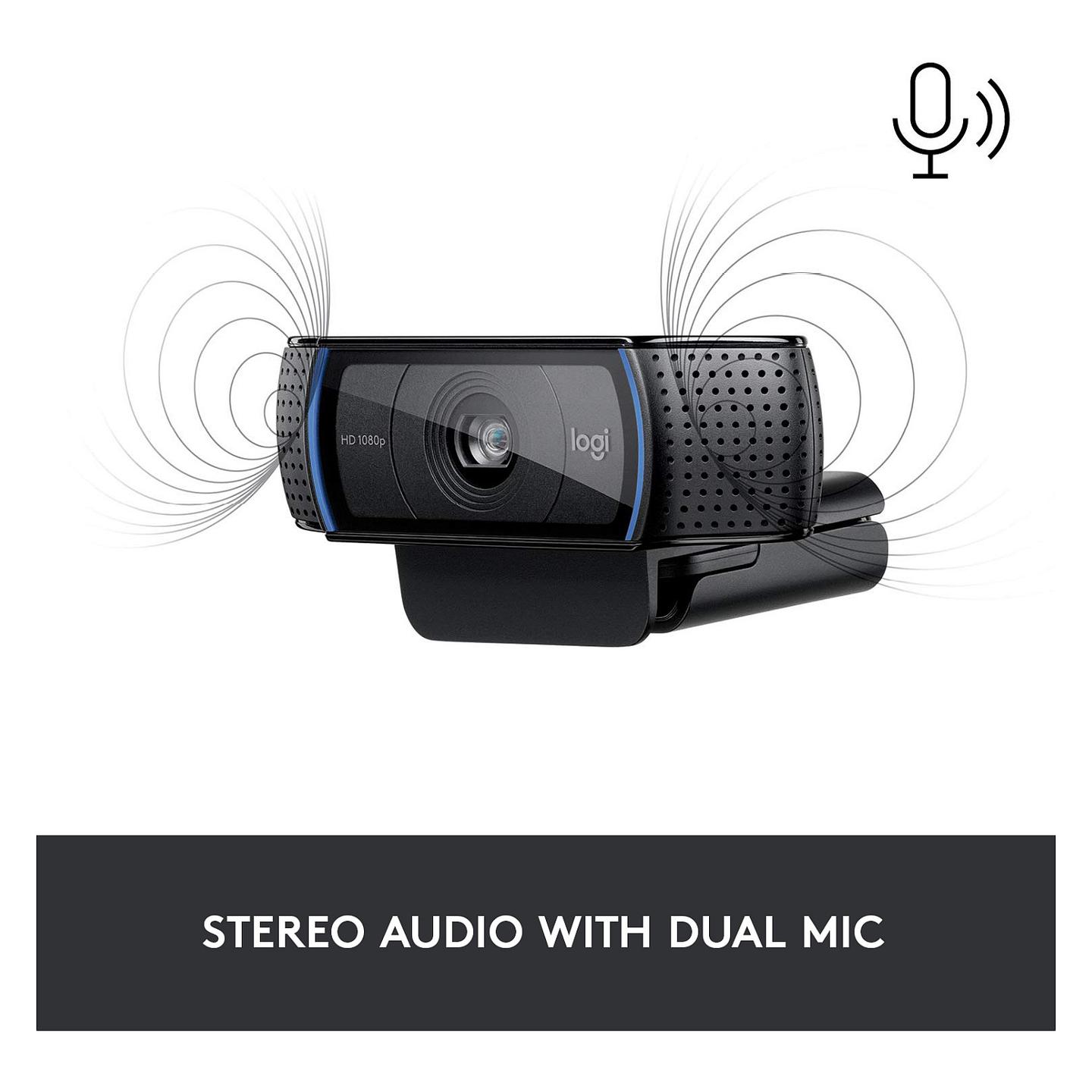 Webcam Logitech C920 HD Pro / Full HD 1080p / 78° / Autofokus / 2 Mikrofona / USB 2.0 - Zezë - 3