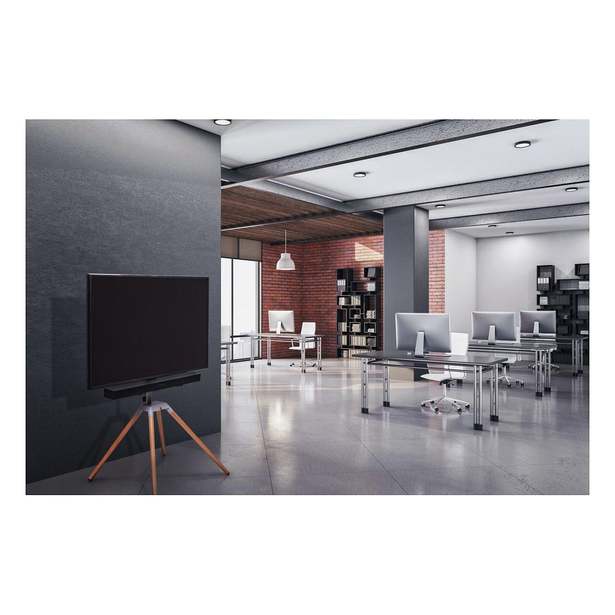 Mbajtëse për TV One For All WM7476 Quadpod, 32–70", VESA deri në 400×400mm, Rrotullim 360°, Lartësi e Rregullueshme - Kafe/Argjend - 5