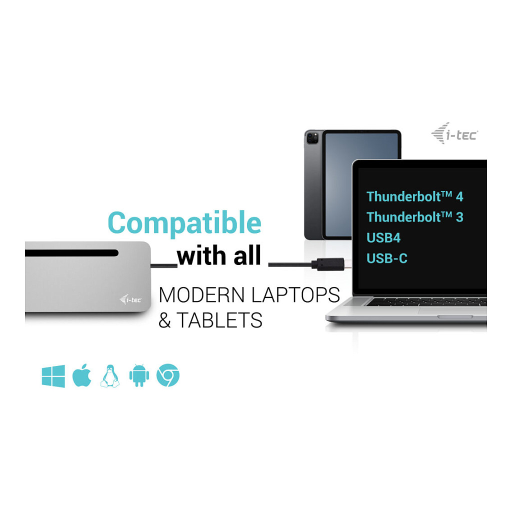 Docking Station D I-TEC USB-C ERGO + Adapter - 6