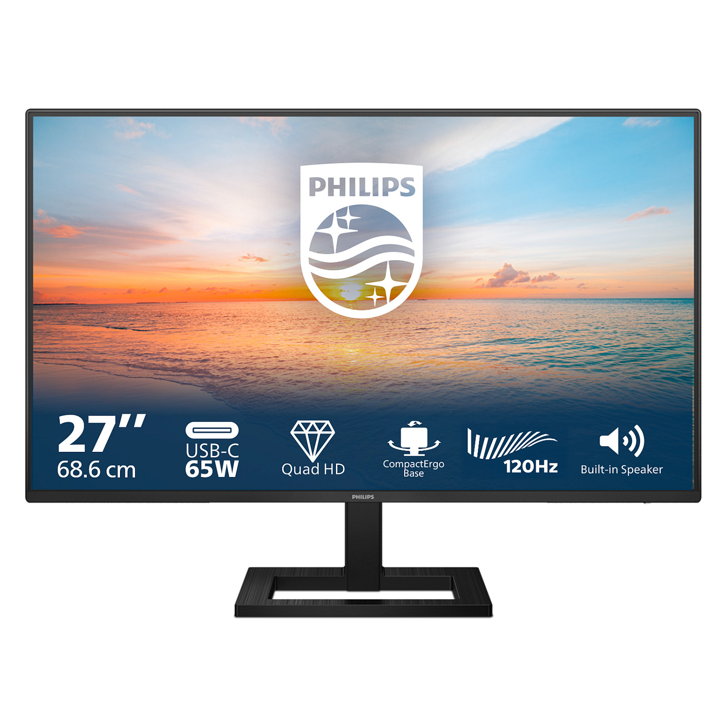 Monitor Philips 1000 Series 27E1N1600AE/00 / 27" / QHD IPS / 100Hz / 4ms / HDMI+USB-C - Zezë