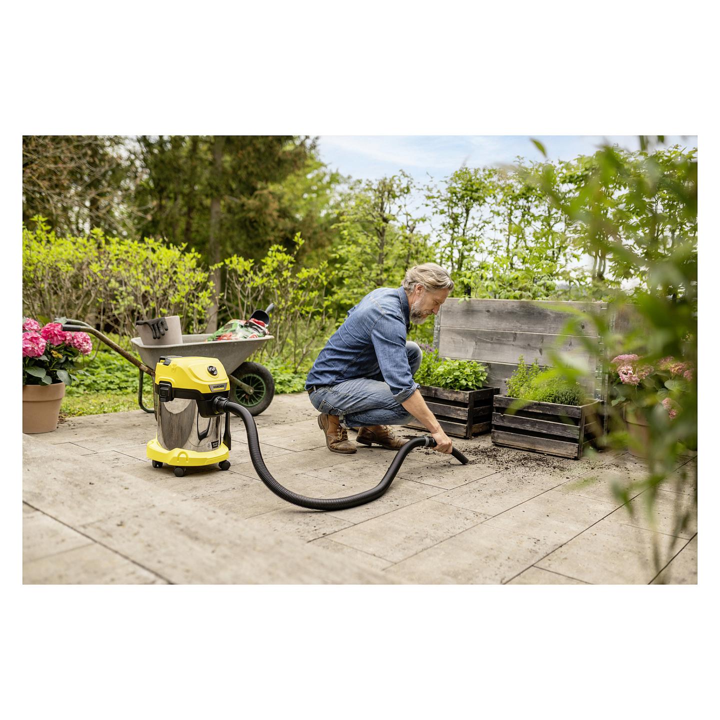 Fshesë me Vakum Kärcher WD 3-18 Battery Set / 18V / 17L / Dry & Wet – Verdhë/Zezë - 10