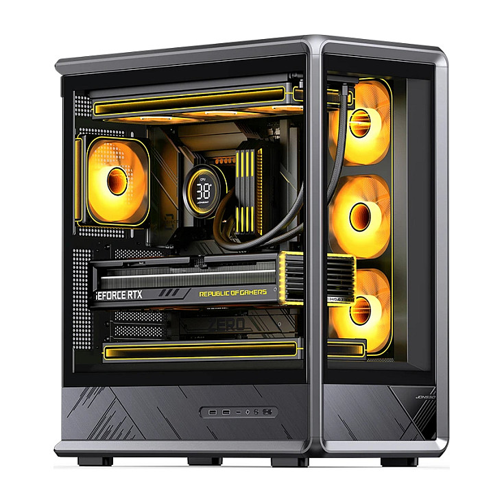 Kasë PC Jonsbo D401 / Midi Tower / ATX / Tempered Glass - Zezë - 1