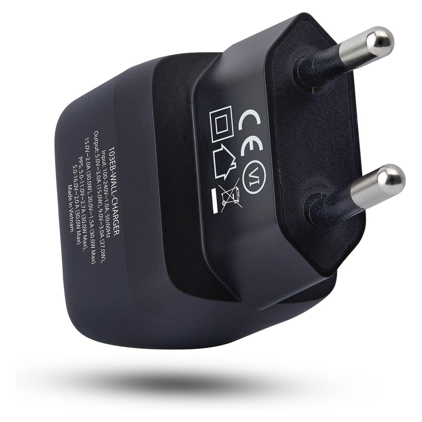 Karikues StarTech 103EB-WALL-CHARGER, USB-C, 30W, Power Delivery, GaN, 5V/9V/15V/20V - Zezë - 2
