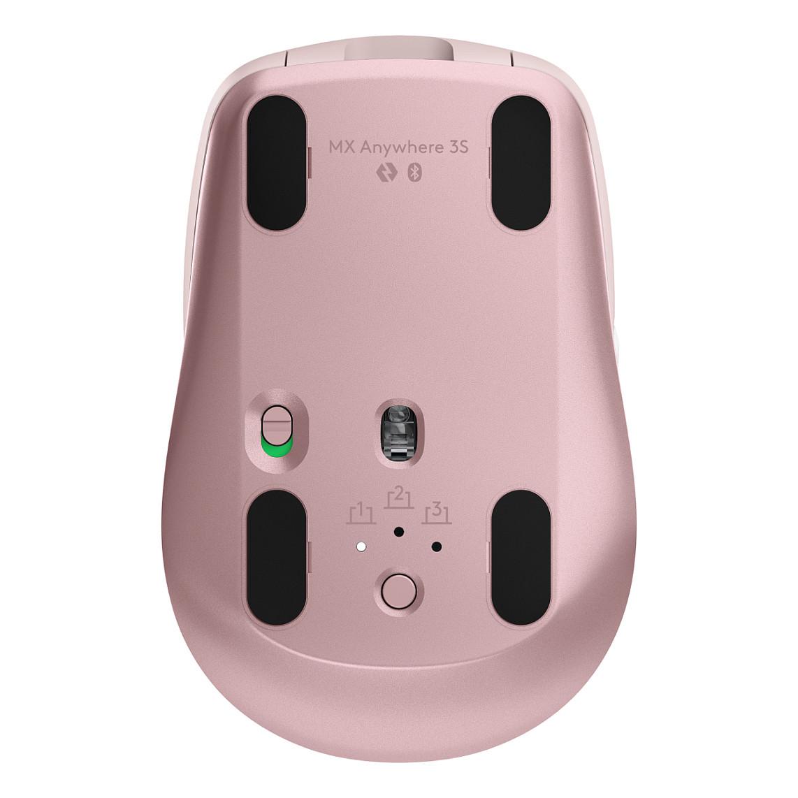 Maus pa Kabllo Logitech MX Anywhere 3S / Optik Darkfield / 8000 DPI / 6 Butona / Bluetooth / 2.4 GHz / Logi Bolt - Rozë - 9