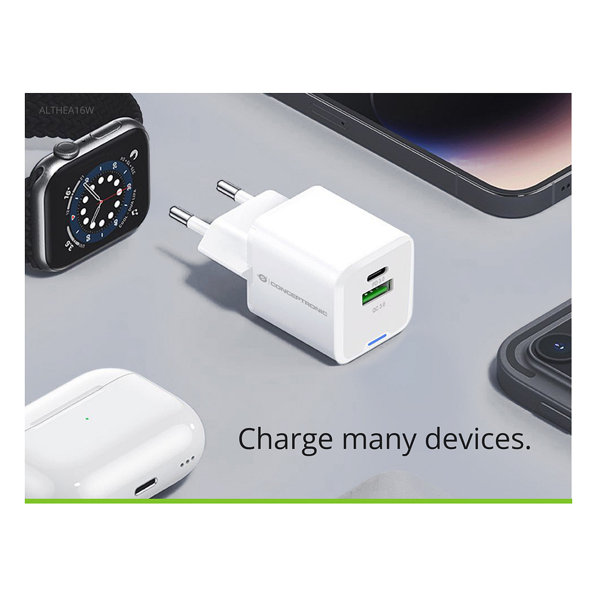 Adapter  Conceptronic 2-Port GaN Charger 3-in-1 / 33W / PD 3.0 / PPS – Bardhë - 13