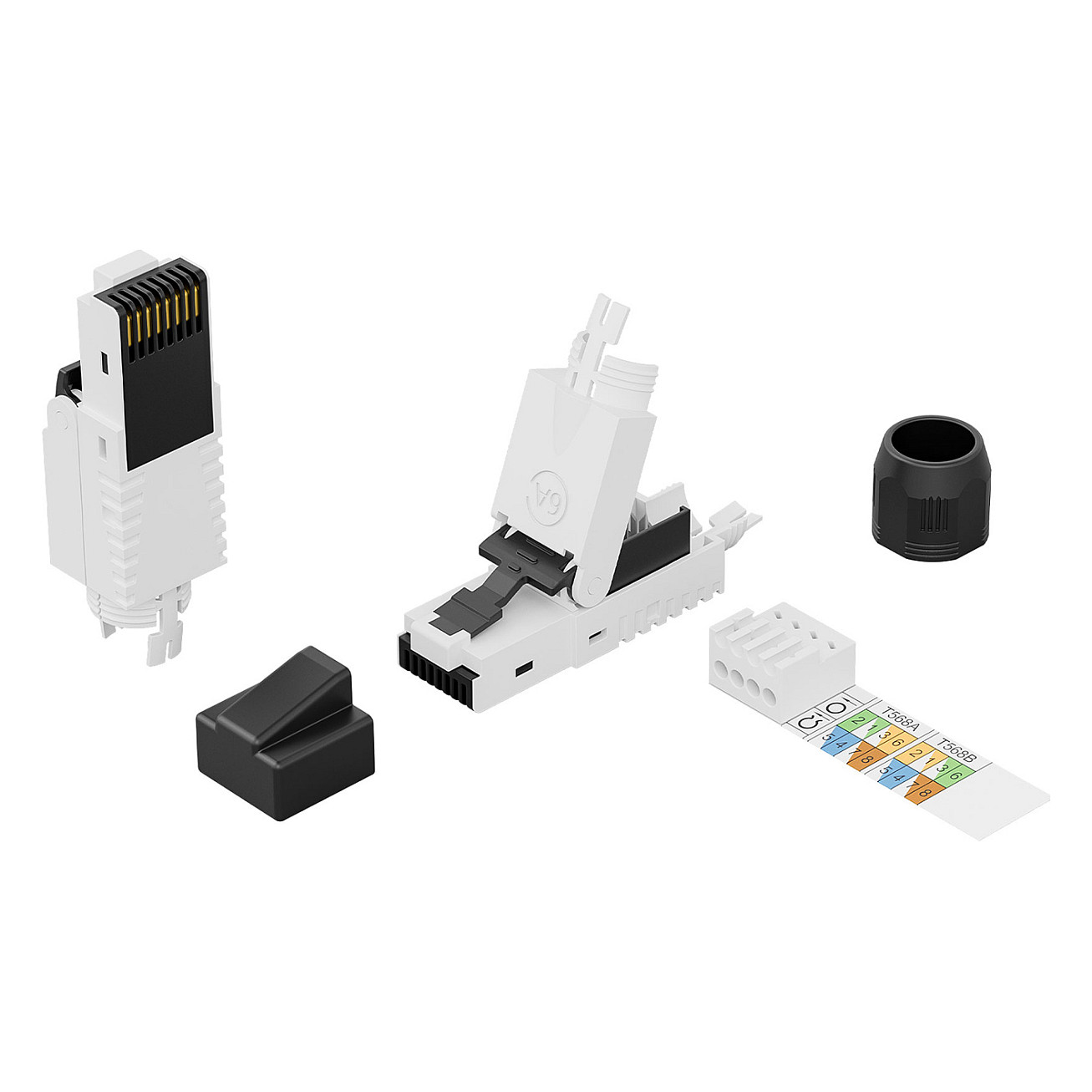 DIGITUS DN-93633 Cat6A RJ45 Field Assembly Connector Unshielded 10G Ethernet Plug - 2