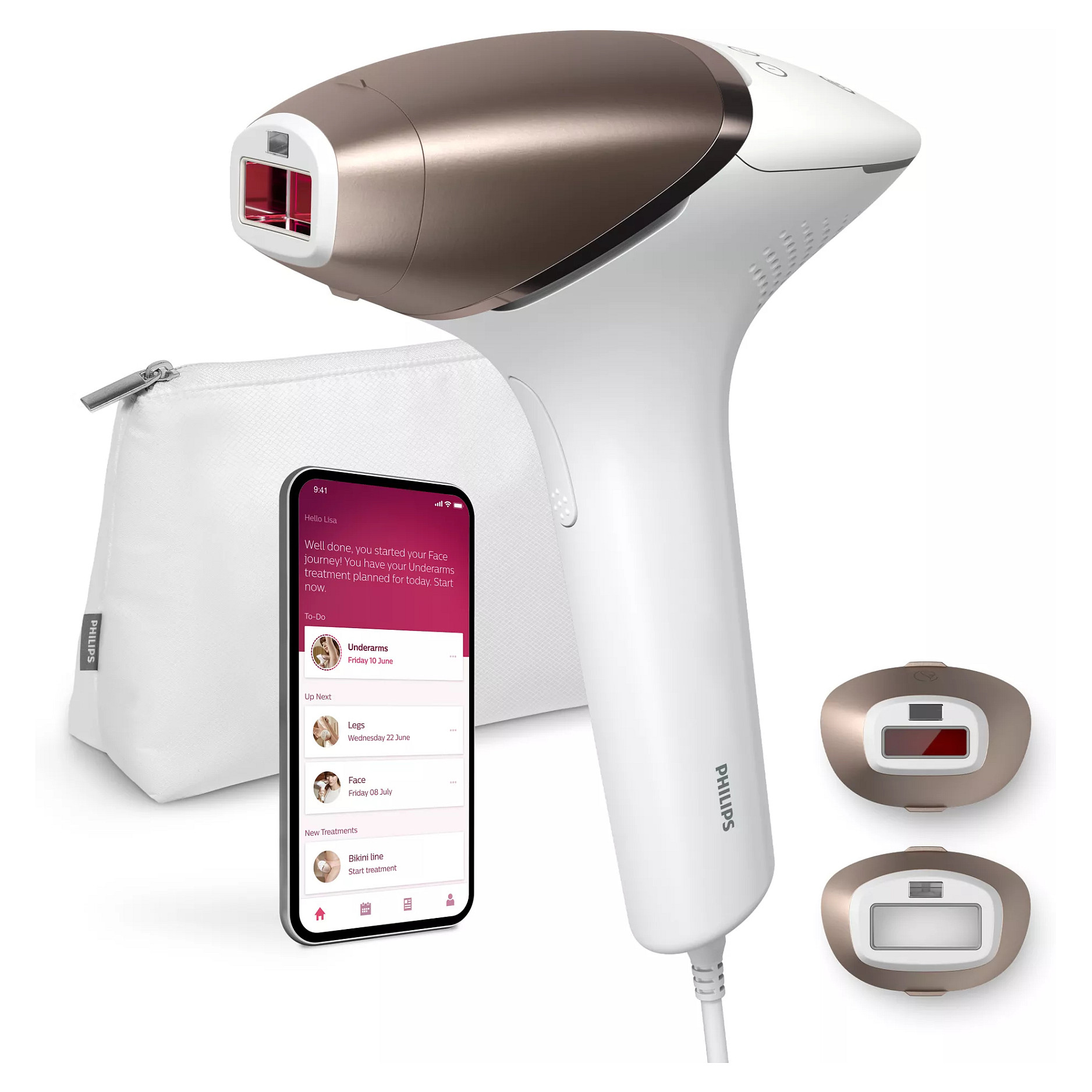 Depilator IPL Philips Lumea Prestige BRI945/00 / SenseIQ / SmartSkin / 450.000 Impulse / 5 Nivele – Bardhë/Rozë