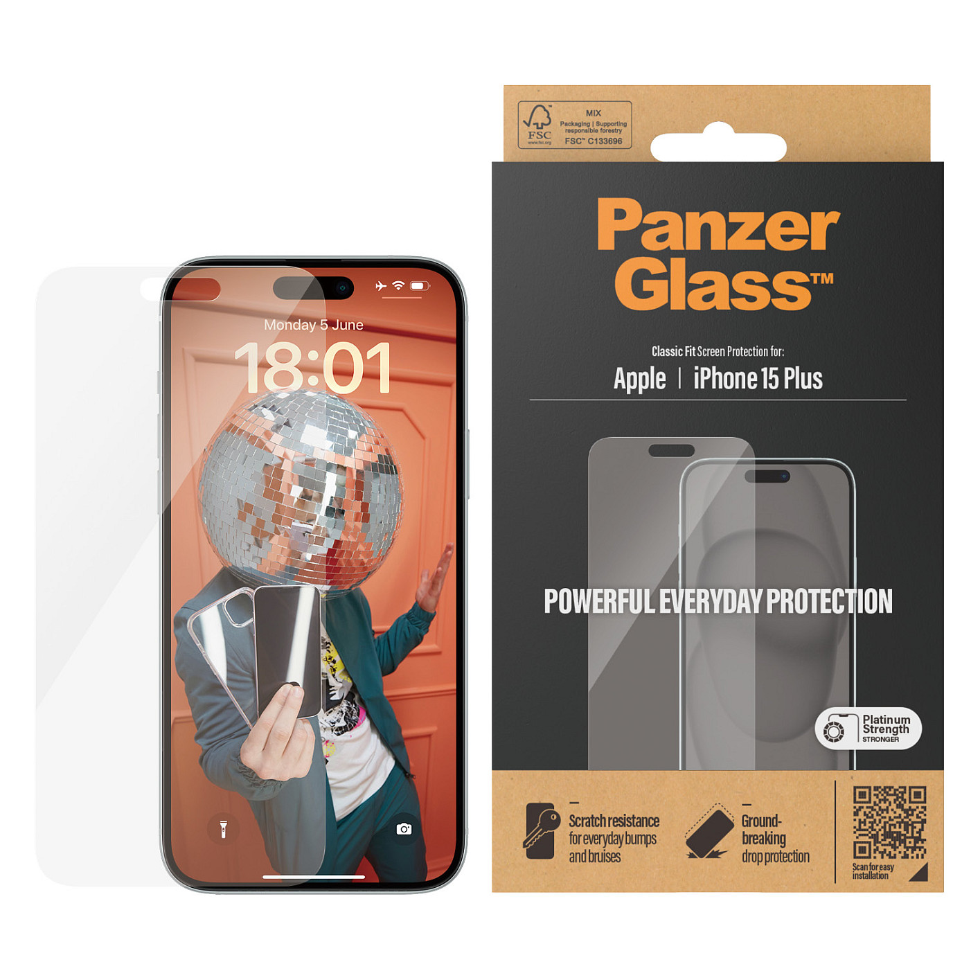 Aksesorë për telefon PanzerGlass / Screen Protector / iPhone 15 Plus / Classic Fit - 2