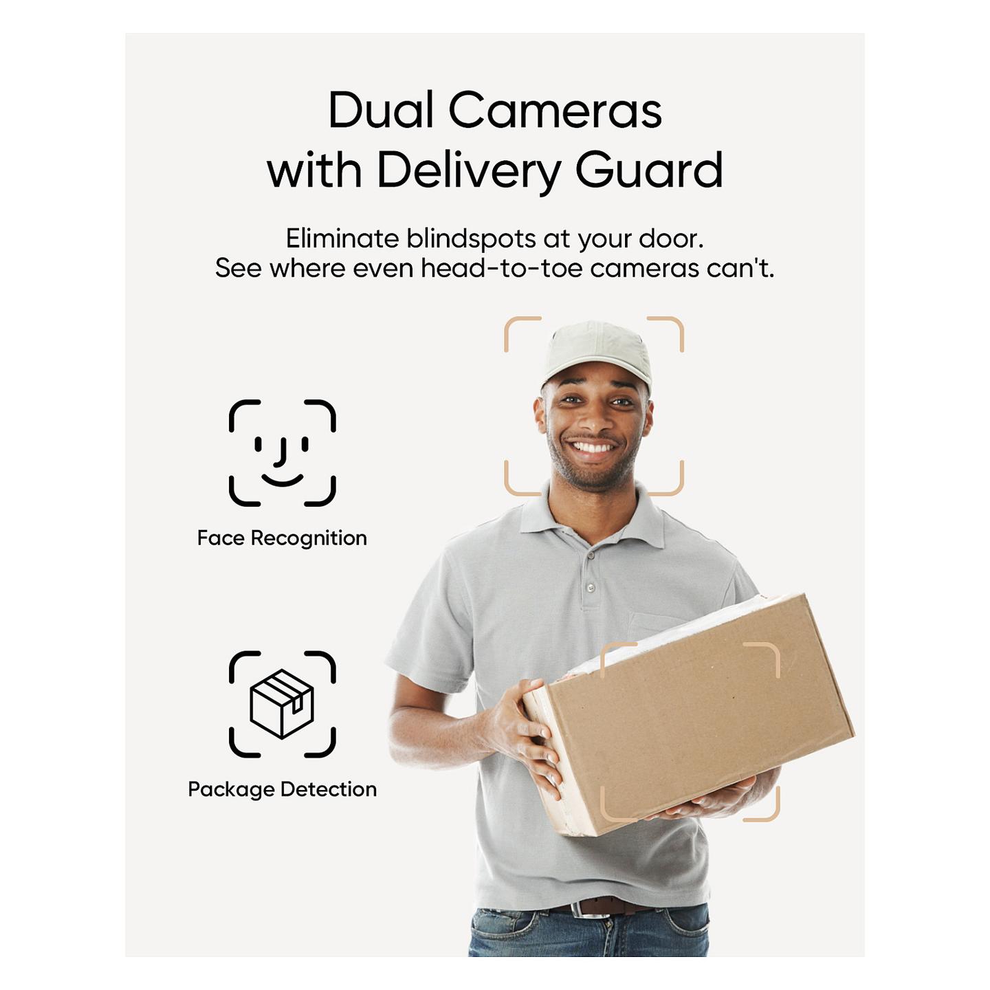 Kamerë Zile për Derë eufy E340, 2K, Dual Camera, 160°, Color Night Vision, Audio 2-Kahëshe, AI, Bateri, Wi-Fi 2.4GHz, 8GB eMMC, IP65, Chime - Zezë - 10