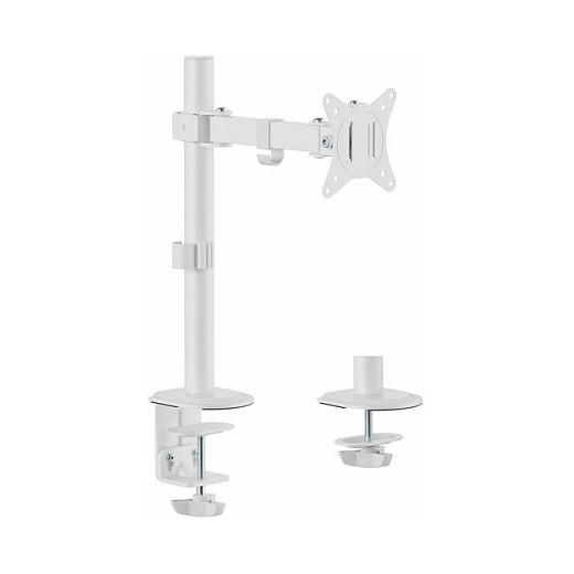 Mbajtëse për Monitor Equip 650166 / 1 Monitor / 17"-32" / 9kg / Full Motion / Clamp-Grommet / Tilt ±45° - Bardhë