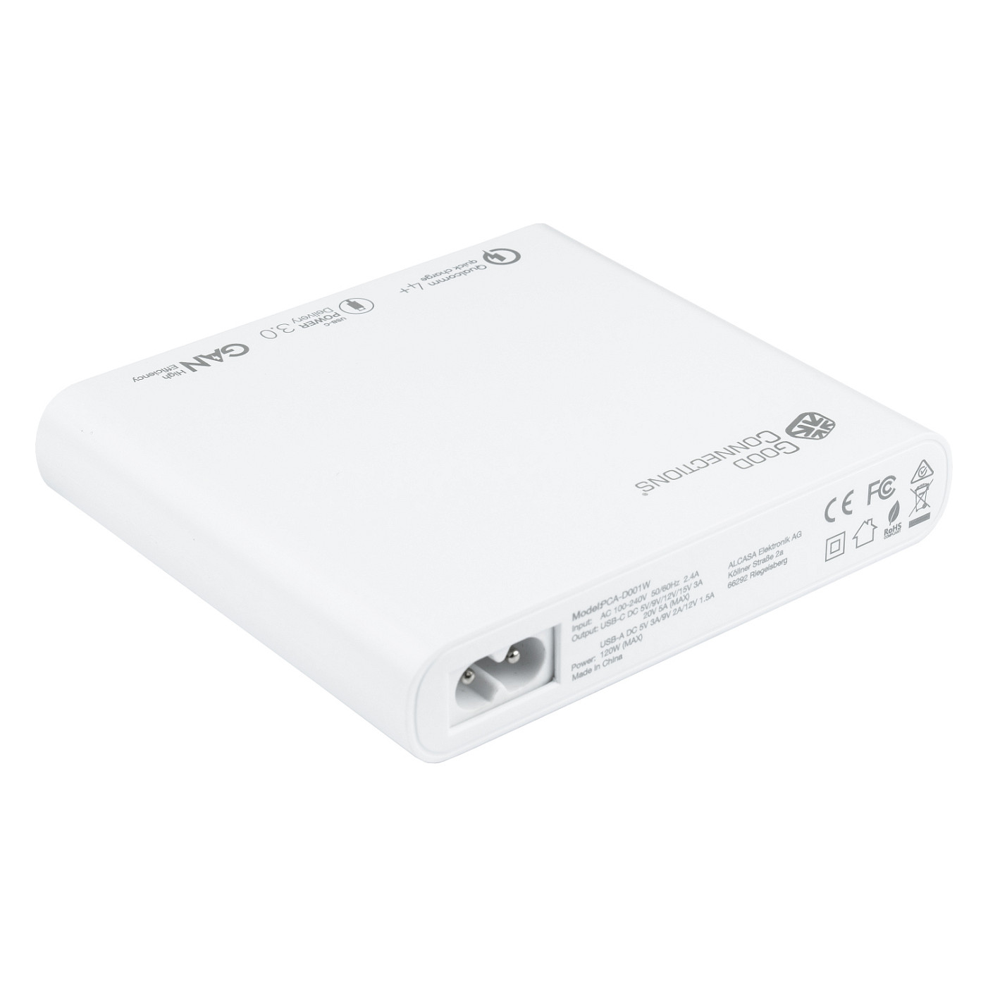 Stacion Karikimi USB-C Good Connections / 120W / 4x Port / 2x USB-C + 2x USB-A / PD 3.0 / QC 4+ – Bardhë - 2