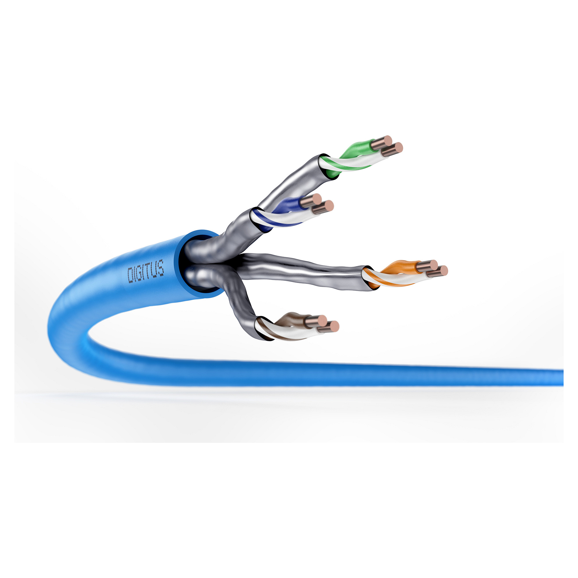 Kabllo për Rrjet / DIGITUS Cat6A Installation Cable / U/FTP / Twisted Pair / 100m / LSZH – Blu - 4