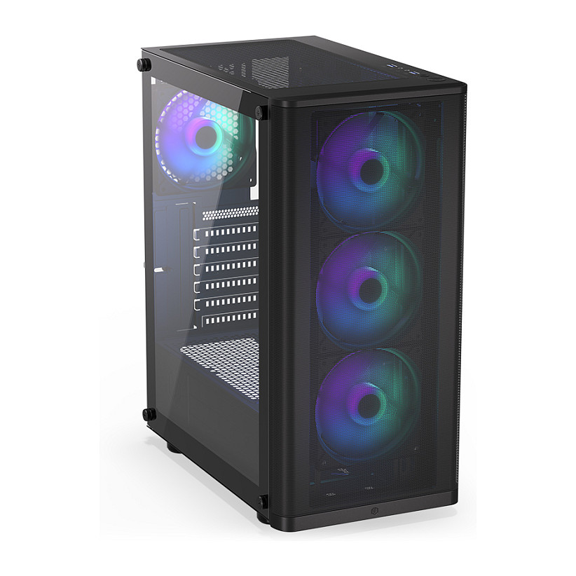 Kasë PC ENDORFY Ventum 200 ARGB / Midi Tower / ATX / 3x 120mm + 1x 120mm ARGB Fan / Tempered Glass - Zezë - 8