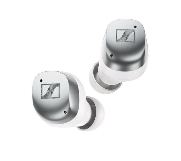 Kufje pa kabllo Sennheiser MOMENTUM True Wireless 4 / Bluetooth 5.4 / 7mm / Adaptive ANC / 30 orë / IP54 - Bardhë/Argjend