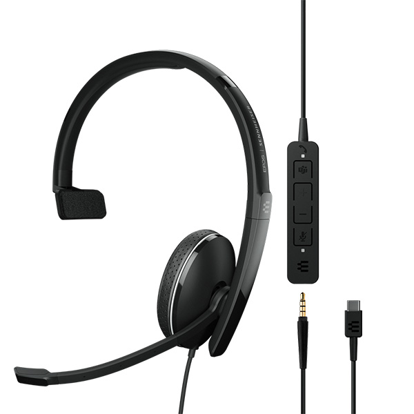 Kufje me kabllo EPOS ADAPT 135T USB-C II / USB-C + 3.5mm / Mono / Noise Cancelling Microphone - Zezë - 1