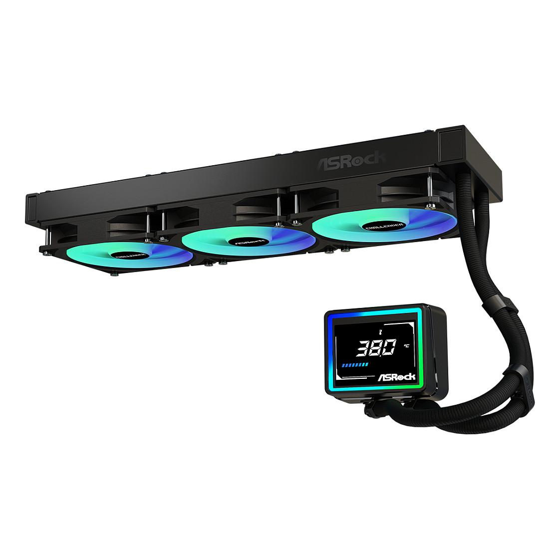 Ftohës për procesor ASRock Challenger 360 Digital / 360mm / AIO / ARGB / LCD - Zezë - 4