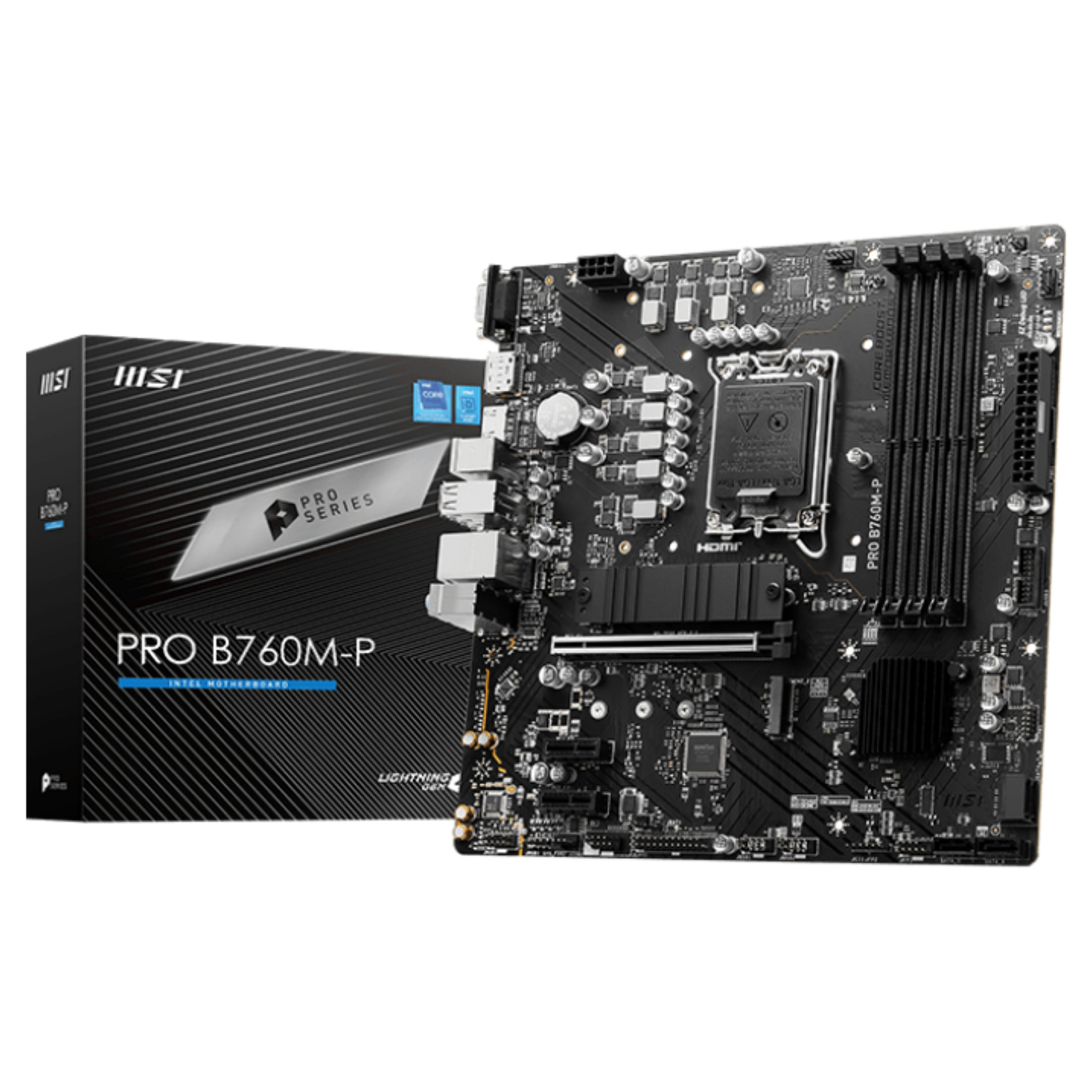 Pllakë Amë MB Intel MSI PRO B760M-P / LGA 1700 / DDR4 / mATX / HDMI+DP+VGA - 1