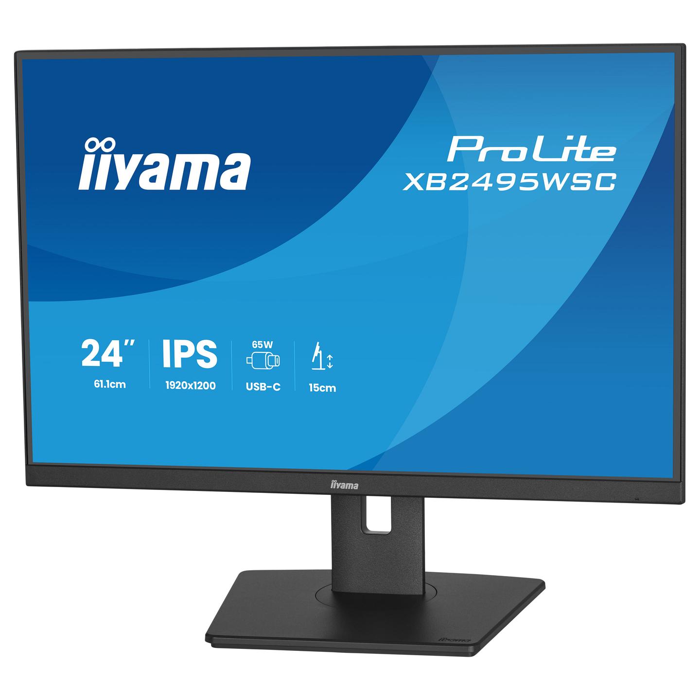 Monitor Iiyama ProLite XB2495WSC-B1 / 24.1″ / WUXGA IPS / 100 Hz / 4 ms / USB-C + DP + HDMI + USB Hub - Zezë - 7
