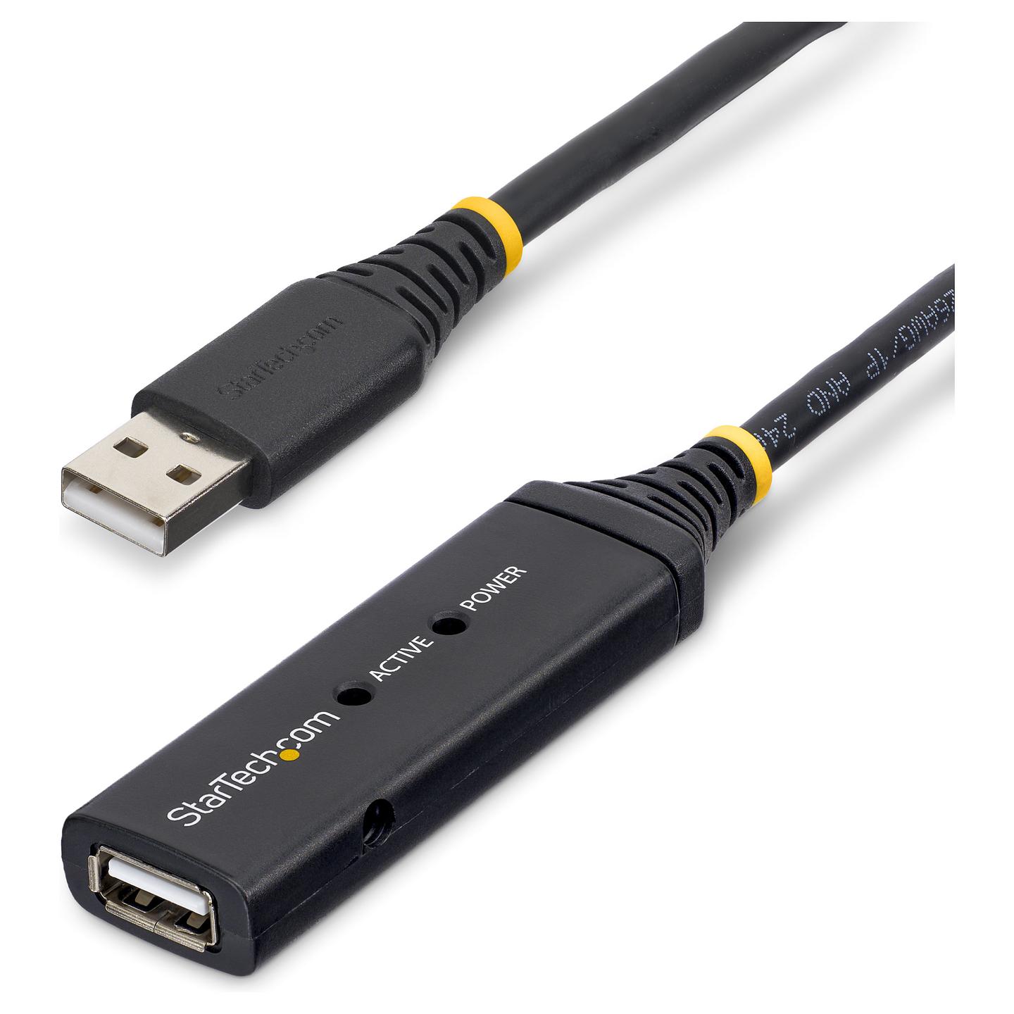 Kabllo USB StarTech.com USB2AAEXT5M, USB-A Mashkull në USB-A Femër, USB 2.0, 480Mbps, 5m, Zgjatuese Aktive - Zezë - 2