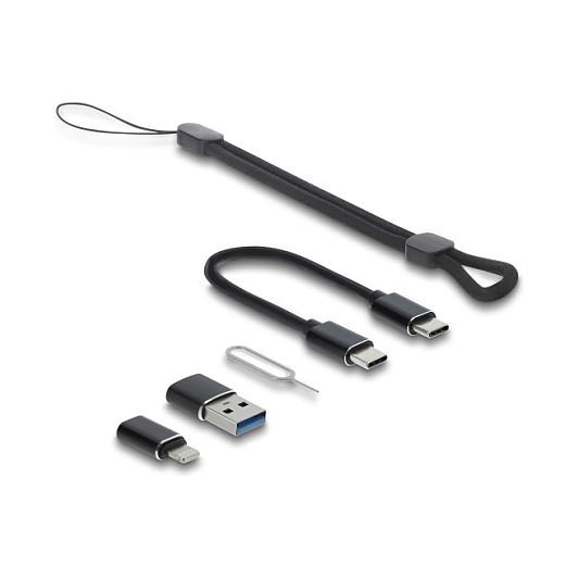 Lexues Kartelash DeLOCK 91018 / SD / microSD / USB 3.2 Gen 1 / USB-A / USB-C / 5 Gbit/s / 9 Fole për Kartela - Gri & Zezë - 7