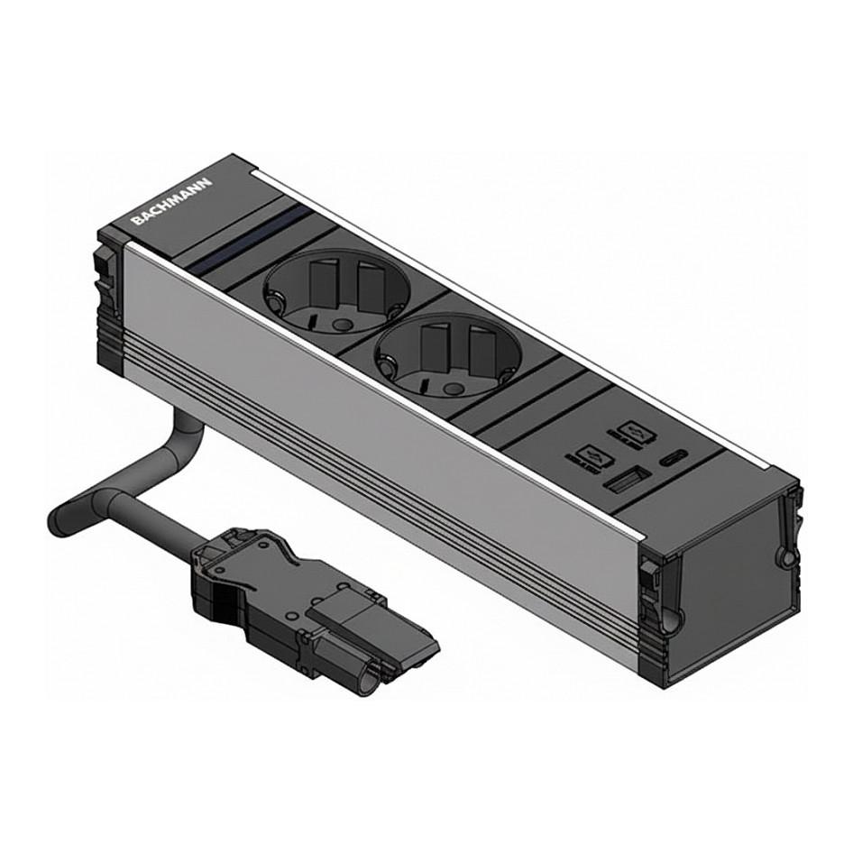 Prizë Bachmann CONI 912.233 / 2x Type F / USB-A + USB-C 22 W / 0.2m - Zezë - 2