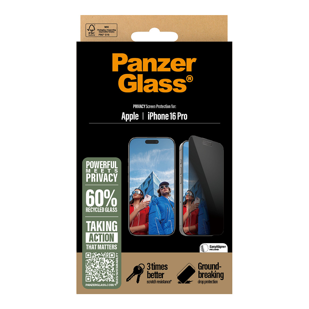 Aksesorë për telefon PanzerGlass Wide Fit / for iPhone 16 Pro - Privacy Screen Protector Ultra - 3