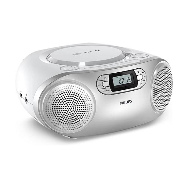 CD Player portativ Philips TAZ2000S/10, 3 W RMS, Përforcim dinamik i basit, Ekran LCD me ndriçim të bardhë, Antenë e jashtme - Argjend - 2