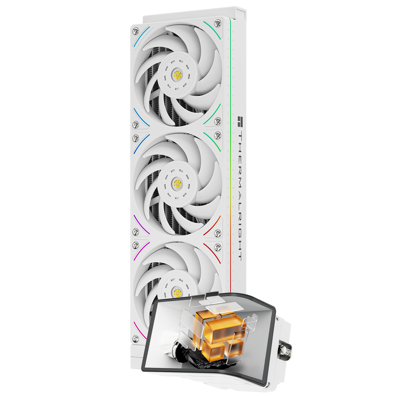 Ftohës për Procesor Thermalright Wonder Vision 360 UB ARGB / AIO / 360mm / 3×120mm Fan / 2150 RPM / 69 CFM / 6.67" 3D LCD / ARGB – Bardhë