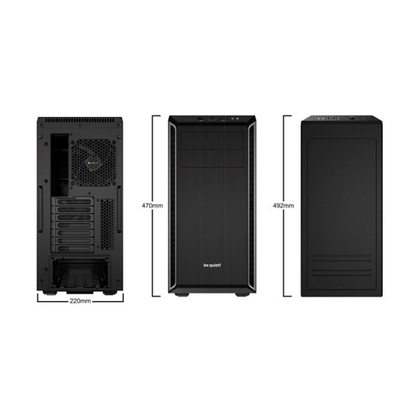 Kasë PC be quiet! Pure Base 600 / Midi Tower / ATX / 1x 140mm + 1x 120mm Fan / Silent - Argjend/Zezë - 4