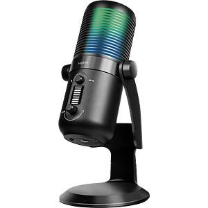 Mikrofon LogiLink HS0059 / USB-C / Kondensator / 192 kHz / 24-bit / Kardioid + 360° / RGB / 3.5mm - Zezë