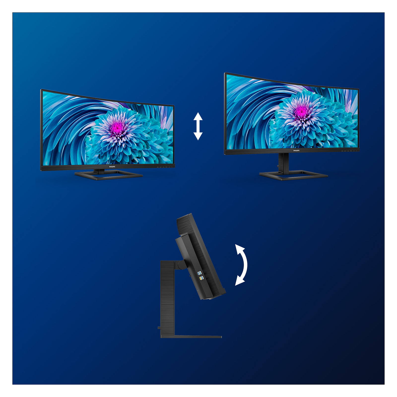 Monitor i lakuar Philips 346E2CUAE / 34" Wide Quad HD+ 100 Hz 4 ms VA / HDMI DP USB-C / e zezë - 8