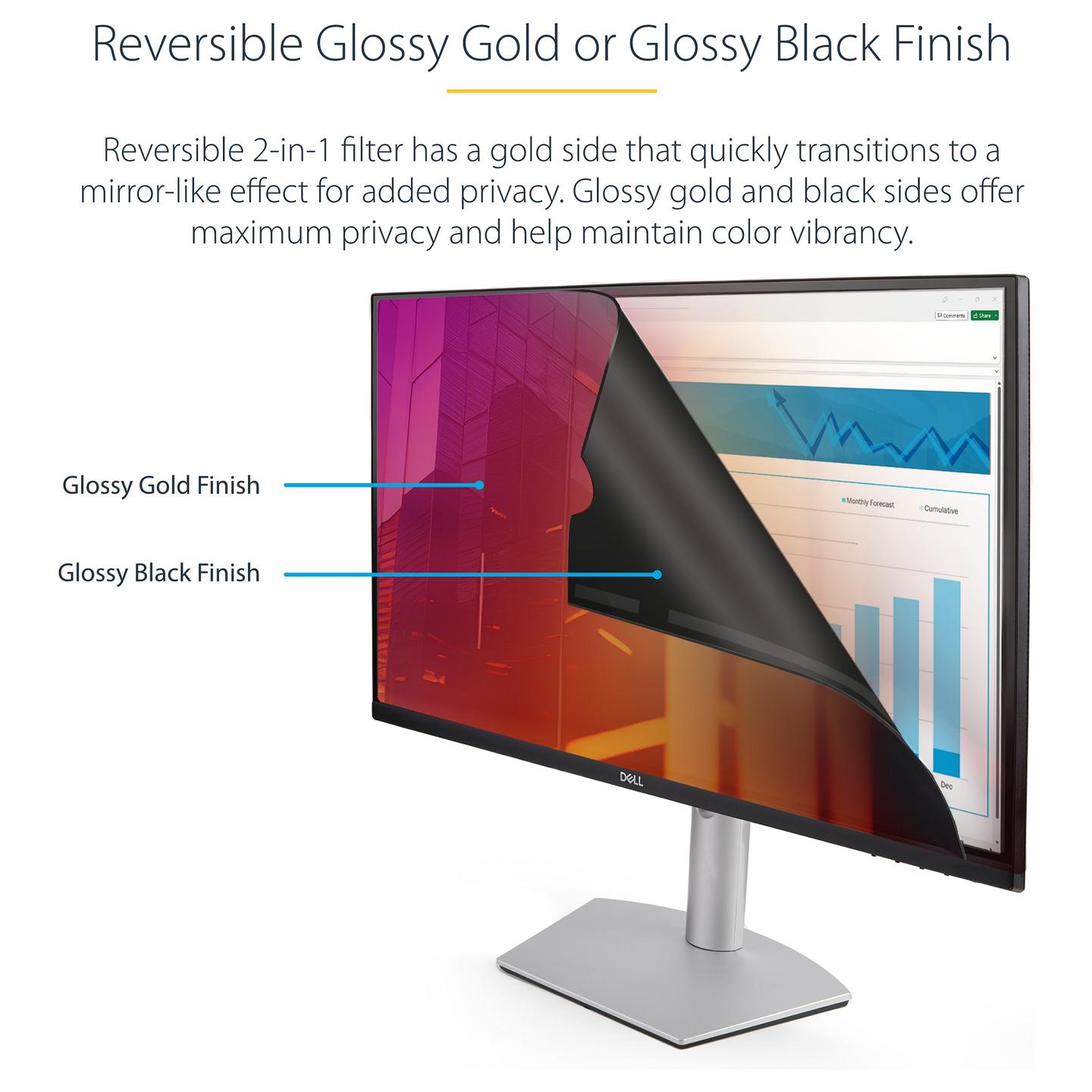 Filtër Privatësie StarTech.com 2461G-PRIVACY-SCREEN, 24", 16:10, Gold/Black, ±30°, Reduktim i Dritës Blu - Gold, Zezë - 9