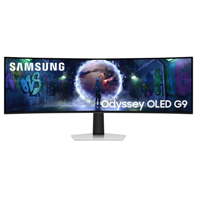 Monitor Gaming Samsung Odyssey OLED G9 G93SD 49″ / DQHD 5120×1440 / OLED / 240Hz / 0.03ms / Curved / USB C, HDMI, DP – Silver