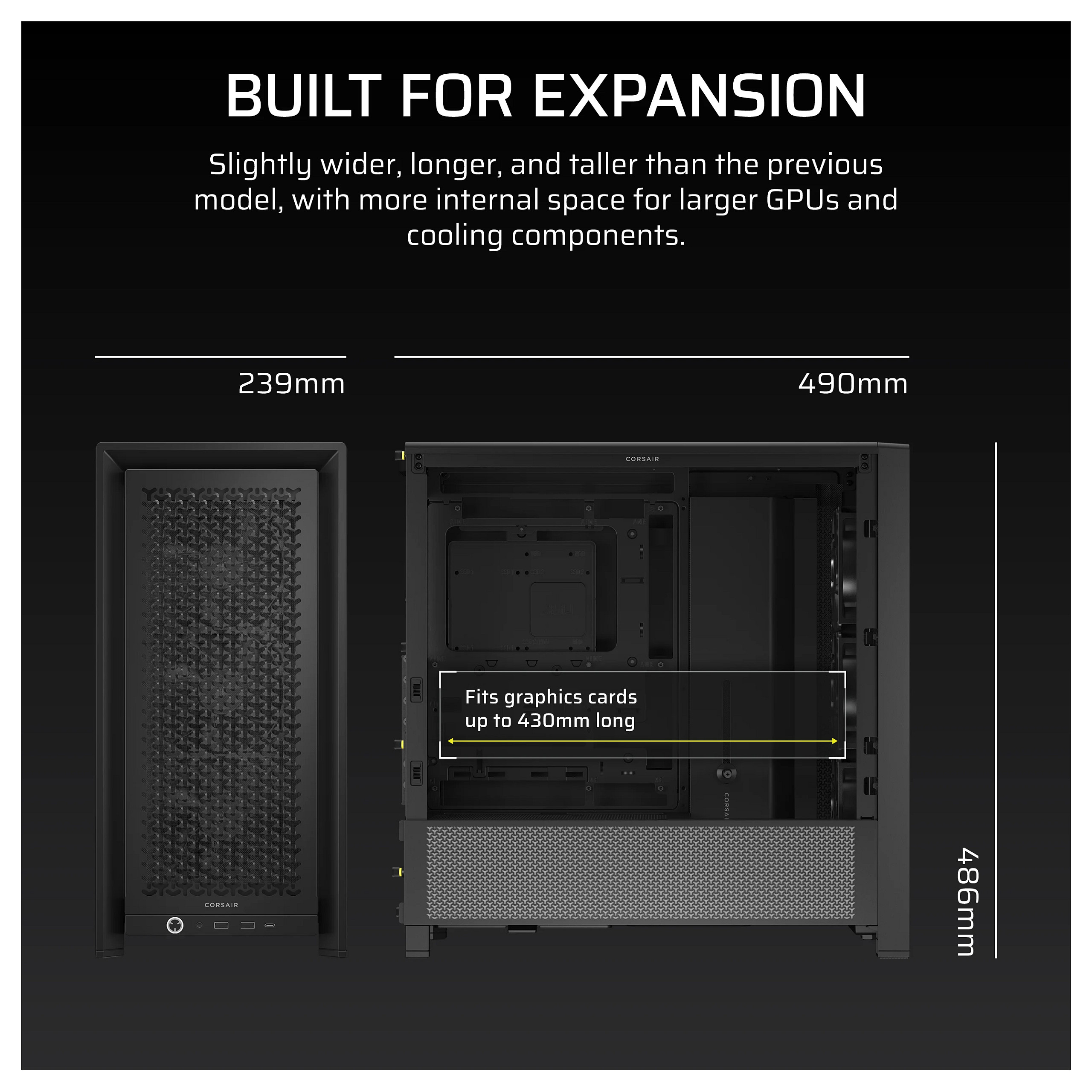 Kasë CORSAIR Frame 4000D RS Midi Tower ATX – Zezë - 10
