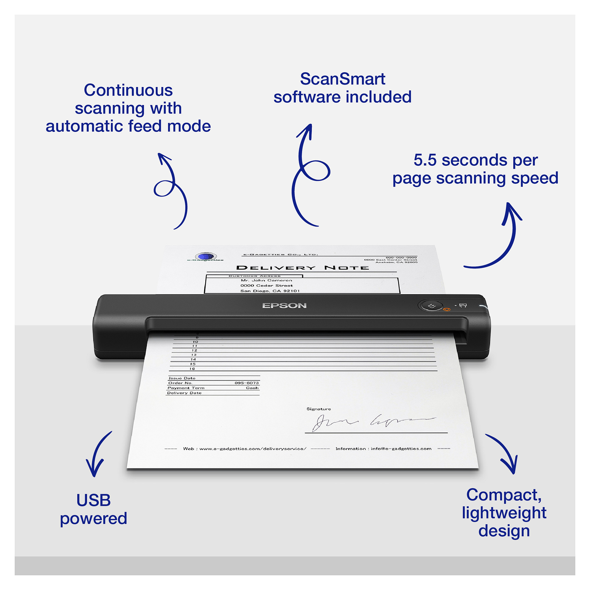 Skaner EPSON WorkForce ES-50 Mobile - 7