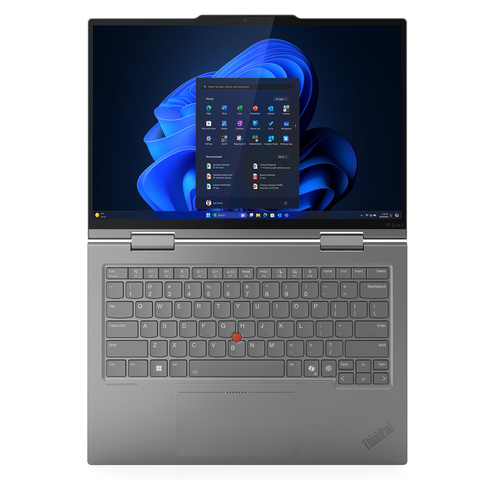 Laptop për punë Lenovo X1 2in1 G10 / Ultra7- 258V / 32GB LPDDR5 / 1TB / 14" WUXGA IPS Touch / Intel Arc Graphics 140V / DE  - Gri - 20