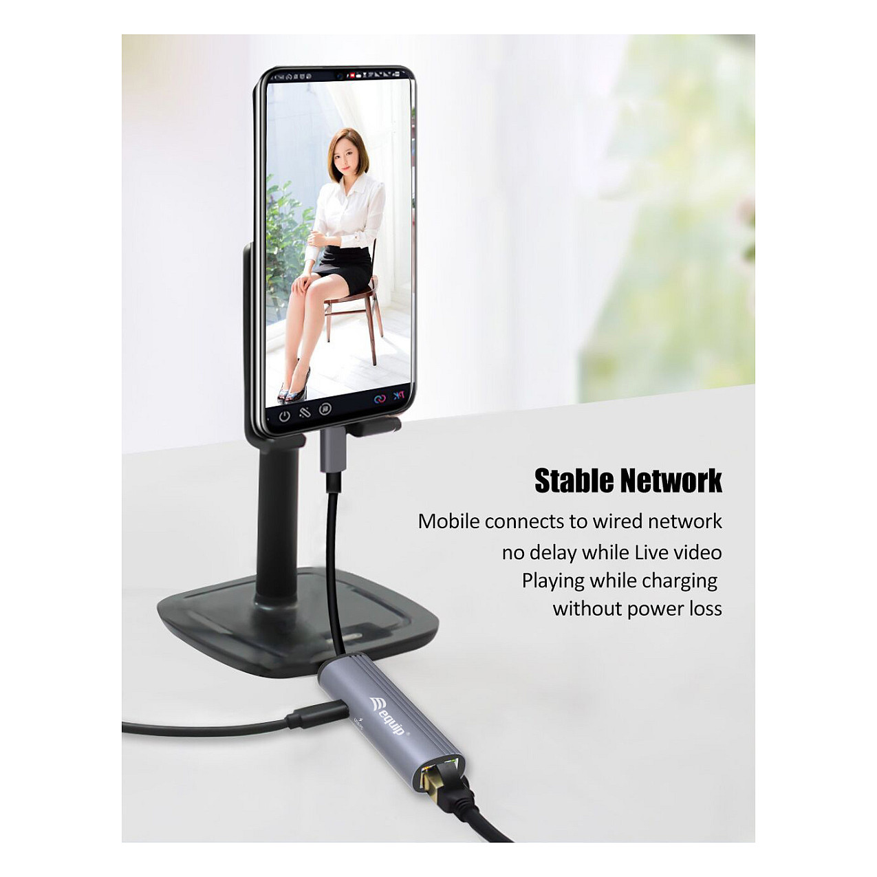 Docking Station Equip USB-C / GbE / 100W PD / USB 3.0 / Kabllo 15cm - Hiri - 7