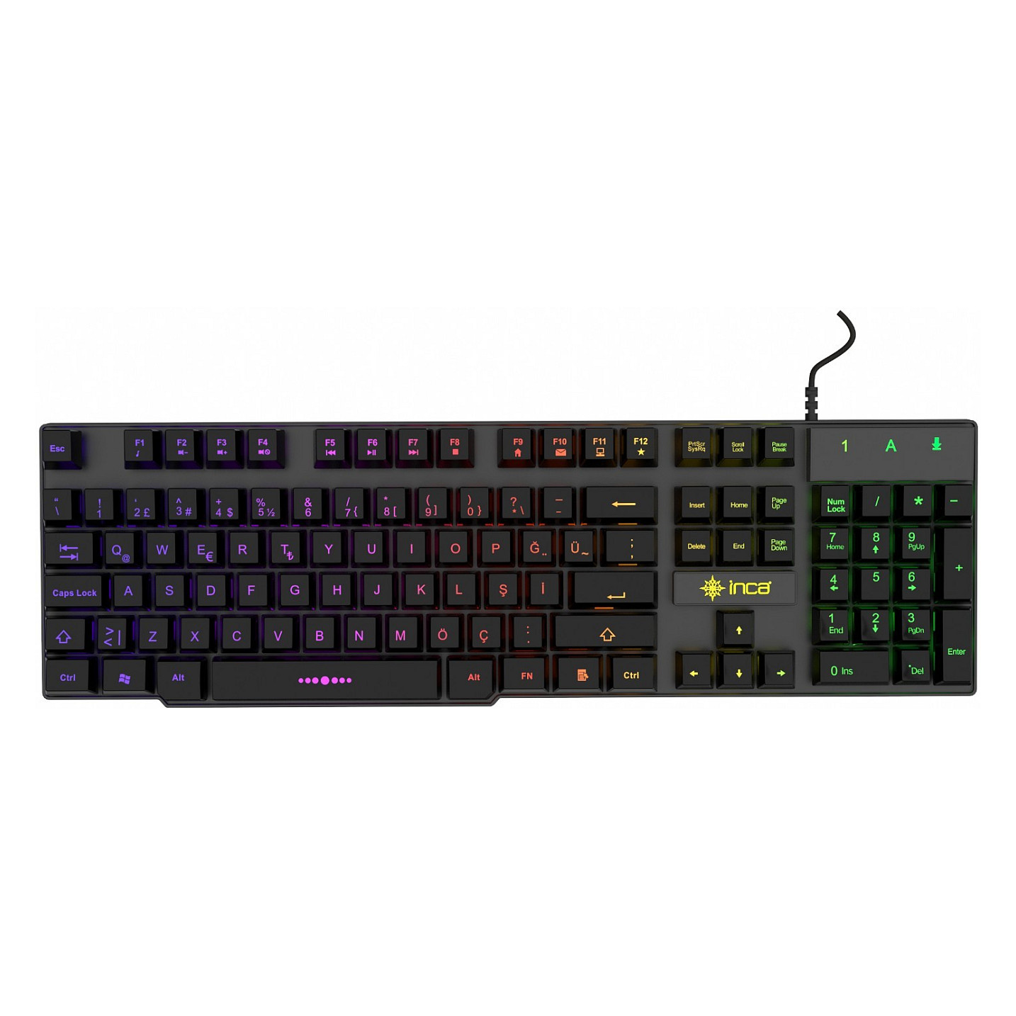 Tastierë Gaming Incase IKG-446 RGB Wired / QWERTZ - Zezë - 1