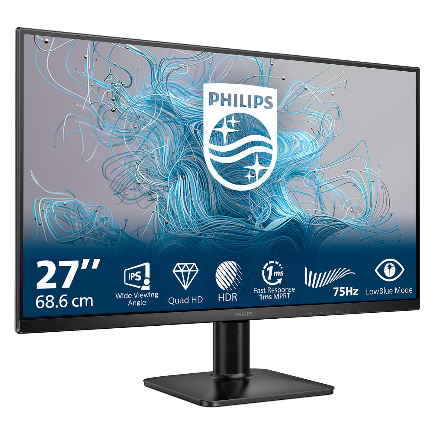Monitor për Punë Philips 27E2N1500L/00 / 27" / QHD IPS / 75 Hz / 4 ms / HDMI + DisplayPort / HDR10 – Zezë - 2