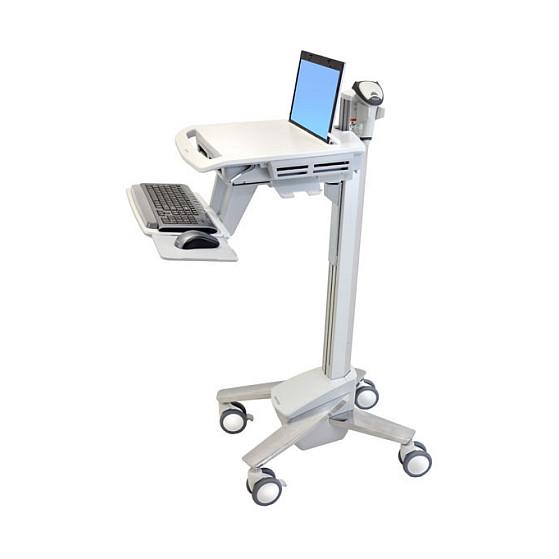 Karrocë për Laptop Ergotron StyleView EMR SV40-6100-0 / deri 17.3" / 8.2kg / Rregullim Lartësie 51cm / Tabaka Tastiere / 4 Rrota - Gri, E bardhë & Alumini