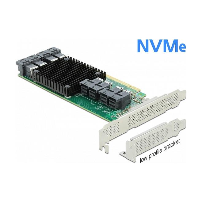 Kartë Zgjerimi PCI Express Delock 90504 / PCIe 3.0 x16 / 8x SFF-8643 / NVMe / Low Profile / Broadcom PEX8749 / 32Gbps - 2