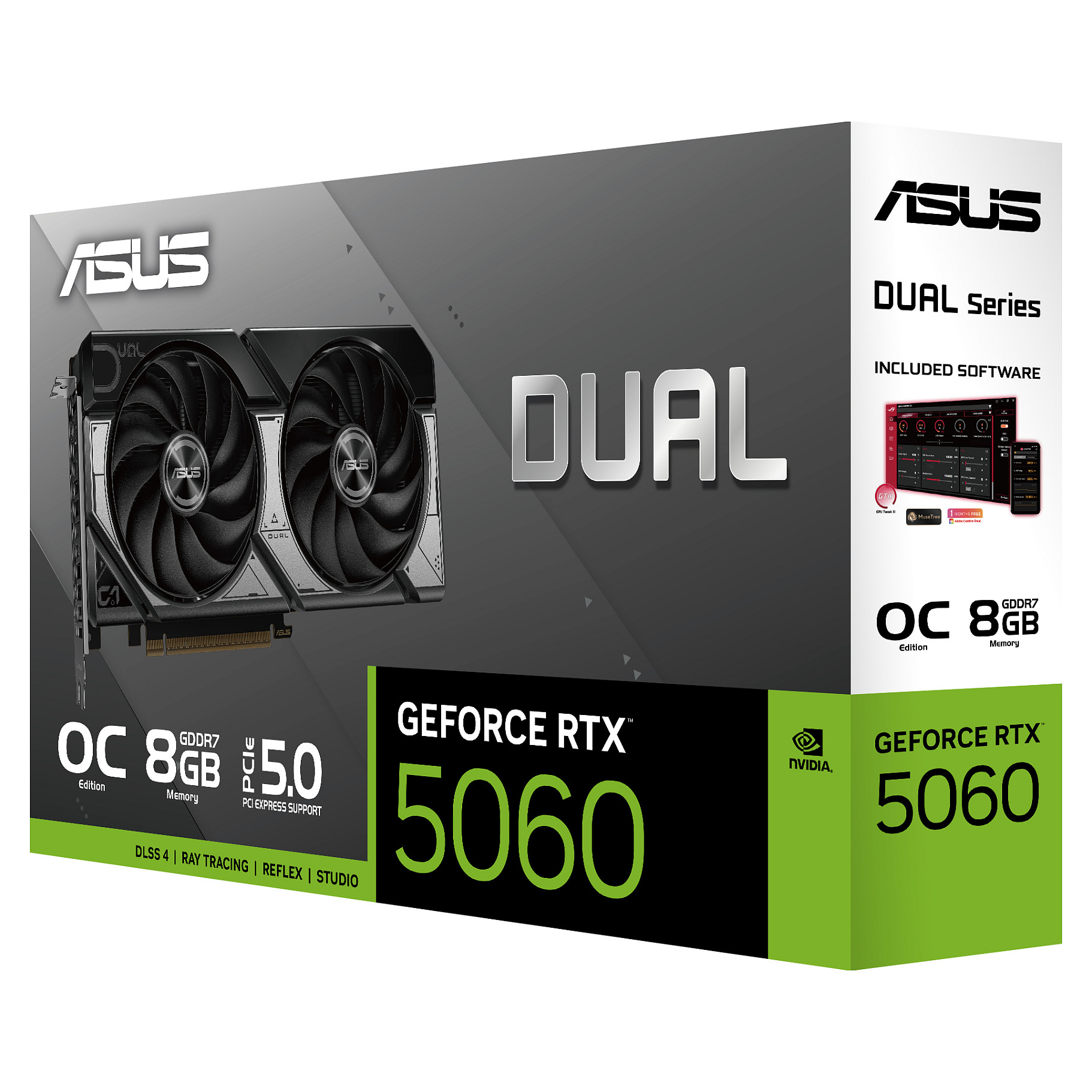 Kartë Grafike NVIDIA ASUS Dual GeForce RTX 5060 OC Edition / 8GB GDDR7 / PCIe 5.0 / Dual Fan – Zezë/Hiri - 15
