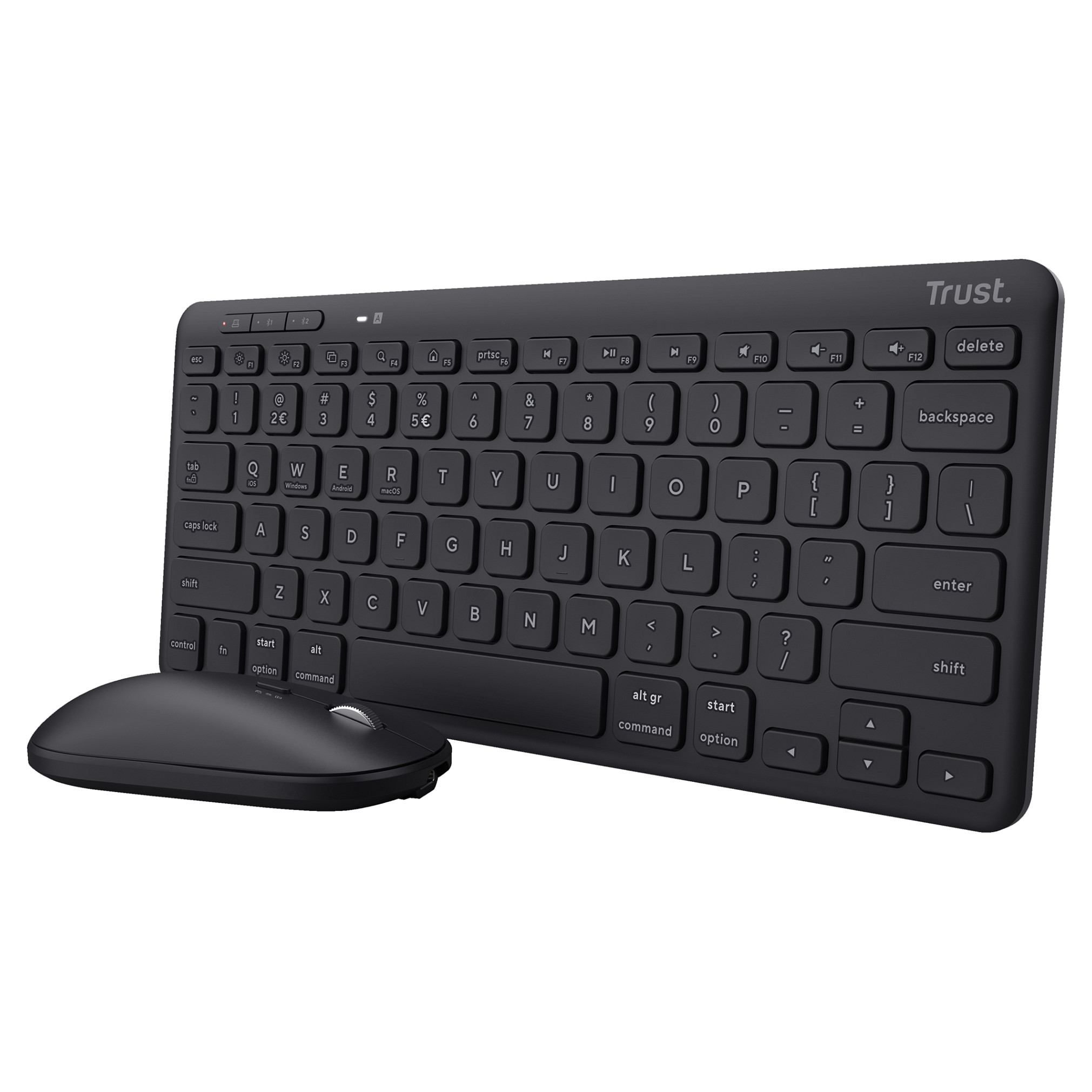 Combo (Tastierë&Maus) Trust Lyra / Mini / QWERTZ / RF Wireless + Bluetooth / Scissor Switch - Zezë