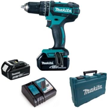 Shpuese me Goditje Makita DHP482RFE, 18V, 2x3.0Ah, 62Nm, 1900rpm, 13mm - Zezë/Blu - 3