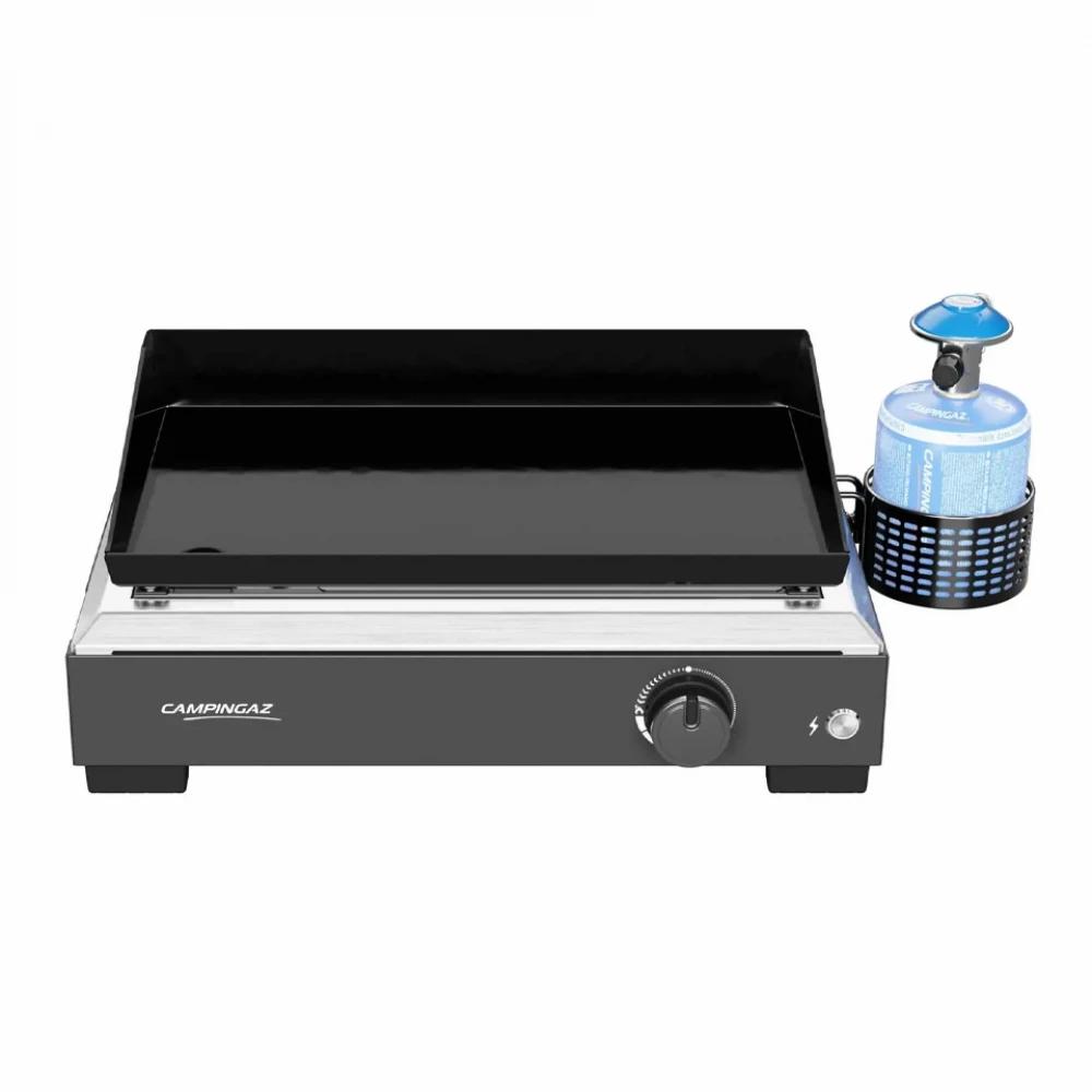 Grill me Gaz CAMPINGAZ Plancha Othello 1 CV, 2.8kW, 30x45cm, 1 Djegës, Ndezje Elektronike - Zezë/Argjend