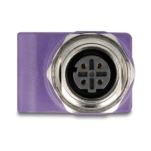 Adapter për Rrjet DeLOCK 60678, M12 D-Koduar 4-Pin Femër në RJ-45 Femër, Cat.5e, STP, me Vrima Montimi – Vjollcë - 2