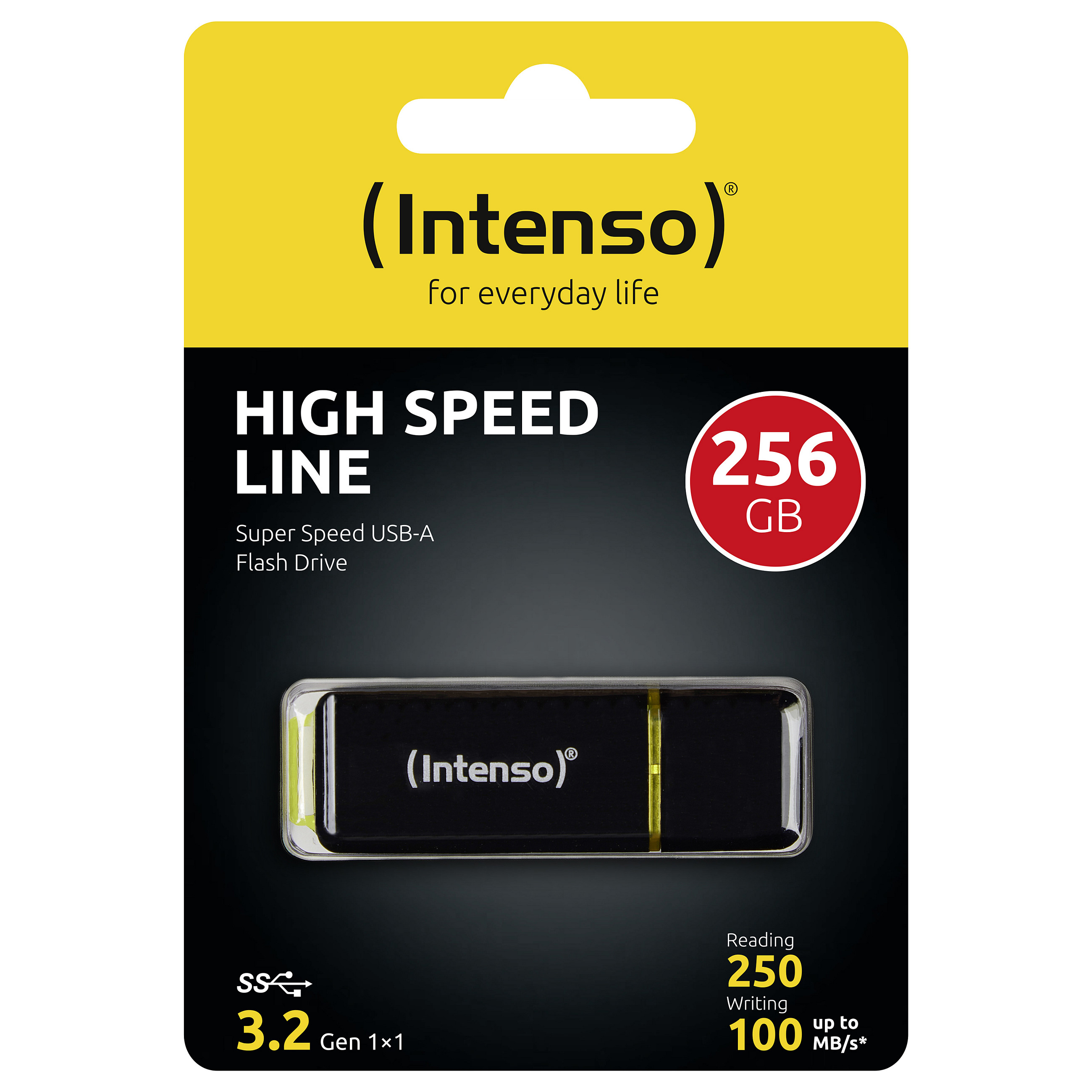 USB Flash Drive STICK Intenso High Speed Line 256 GB - e zezë - 3